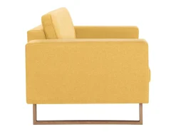 Clearance Helloshop26 Sofá de 2 lugares para sala de estar sala de TV decoração de interiores tecido 02_0020779 Amarelo