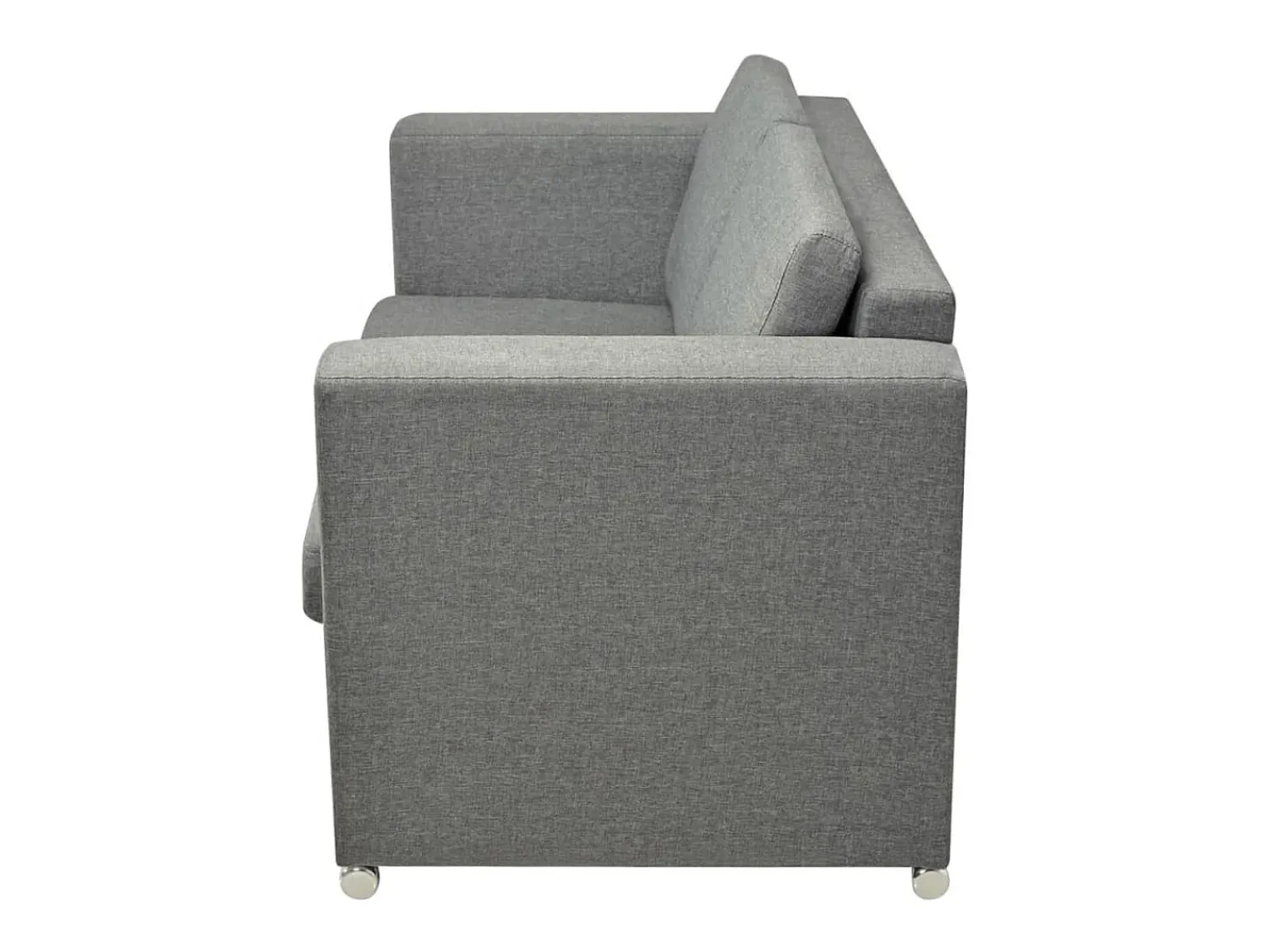 Sofá*Helloshop26 Sofá de 2 lugares para sala de estar sala de TV decoração de interiores tecido cinza claro 02_0019064 Cinzento