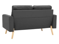 Sofá*Helloshop26 Sofá de 2 lugares para sala de estar sala de TV decoração de interiores tecido cinza escuro 02_0020602 Cinzento