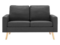 Sofá*Helloshop26 Sofá de 2 lugares para sala de estar sala de TV decoração de interiores tecido cinza escuro 02_0020602 Cinzento