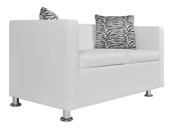 Helloshop26 Sofá de 2 lugares para sala de estar sala de TV decoração de interiores couro sintético 02_0019605^ Sofá
