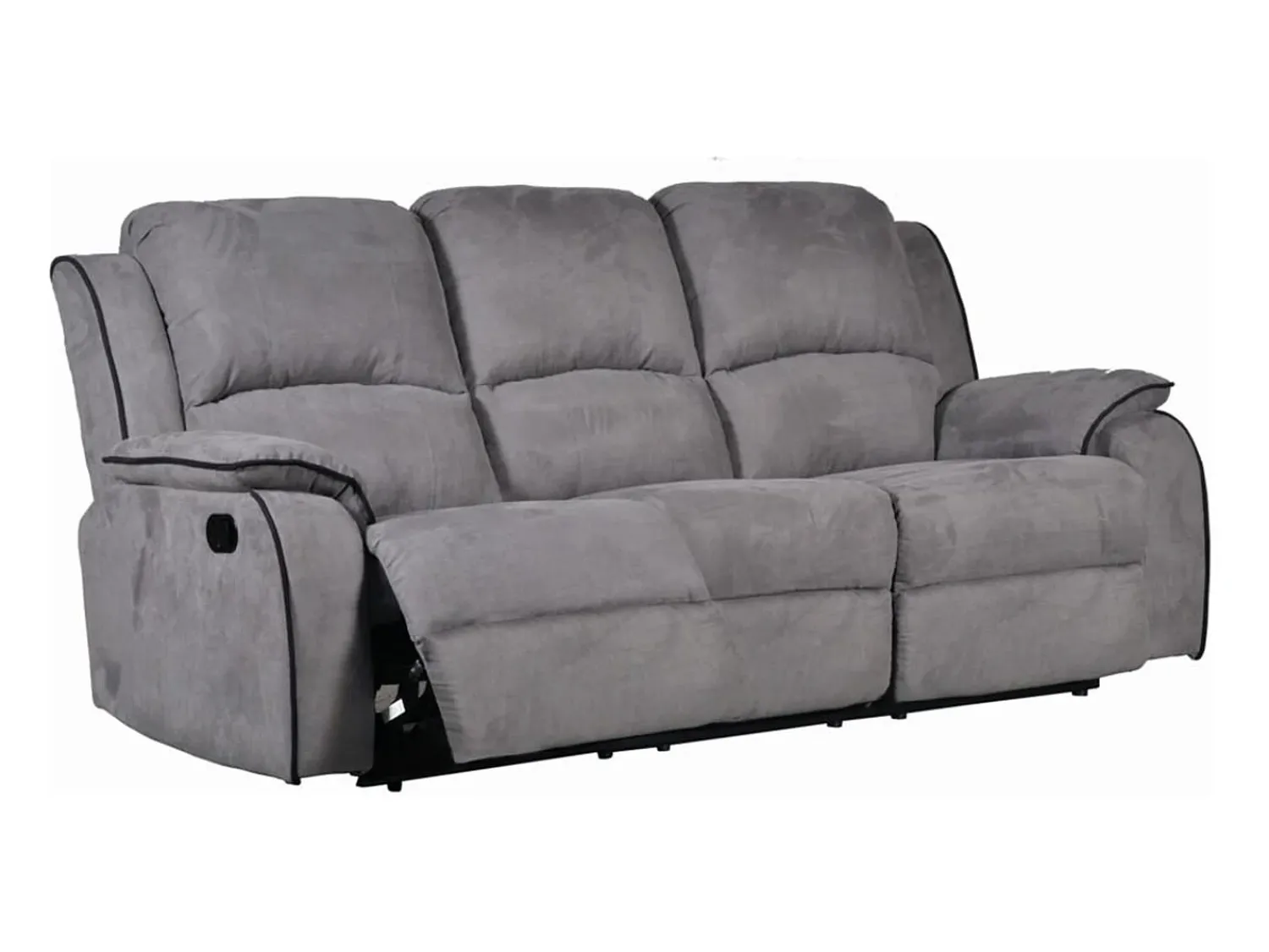 Sofá*Vente-unique Sofá de 3 lugares relax em microfibra - HERNANI Cinzento