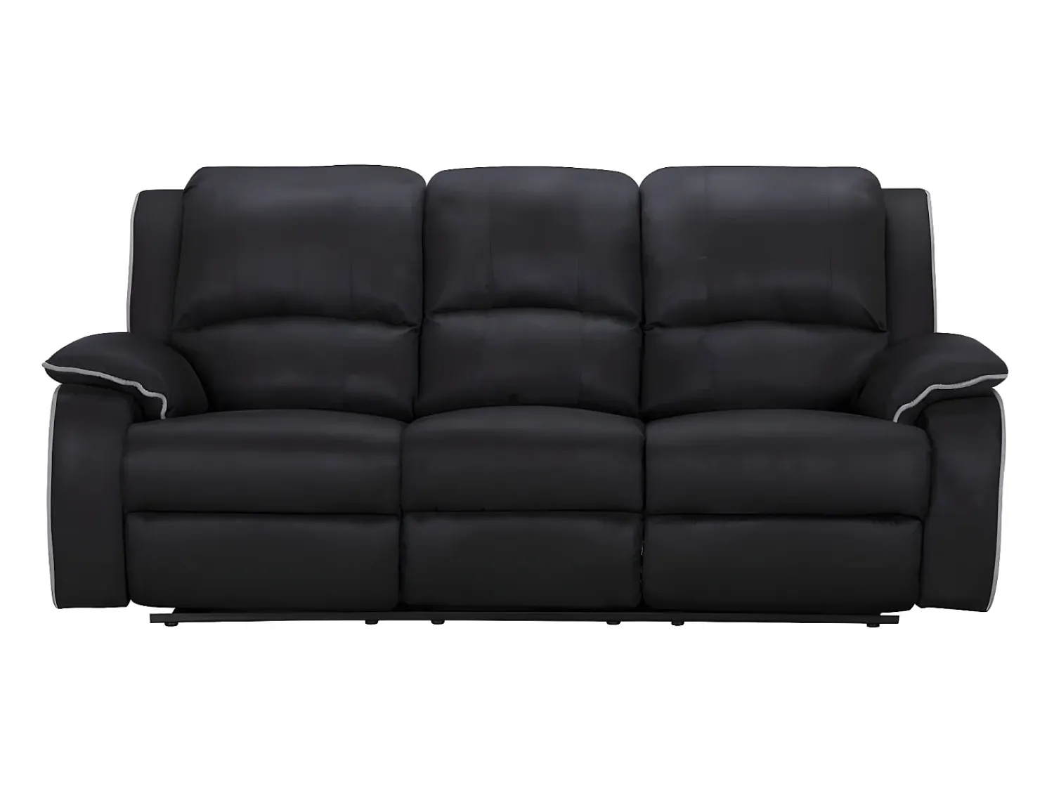 Sofá|Vente-unique Sofá de 3 lugares relax em microfibra - HERNANI Preto