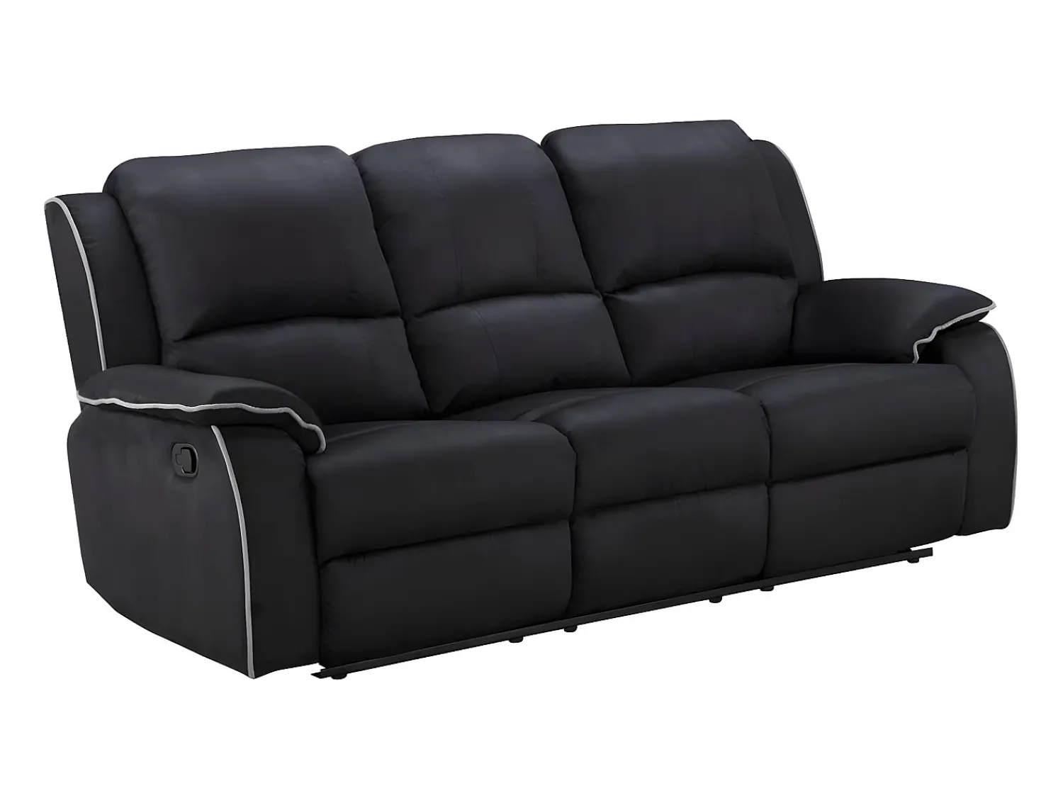 Sofá|Vente-unique Sofá de 3 lugares relax em microfibra - HERNANI Preto