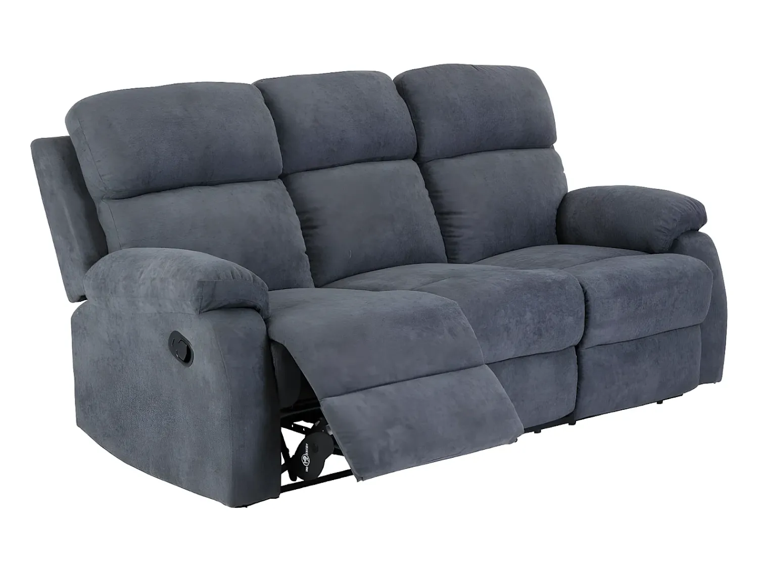 Sofá*Vente-unique Sofá de 3 lugares relax manual em tecido Antracite - TOLZANO Cinza antracite