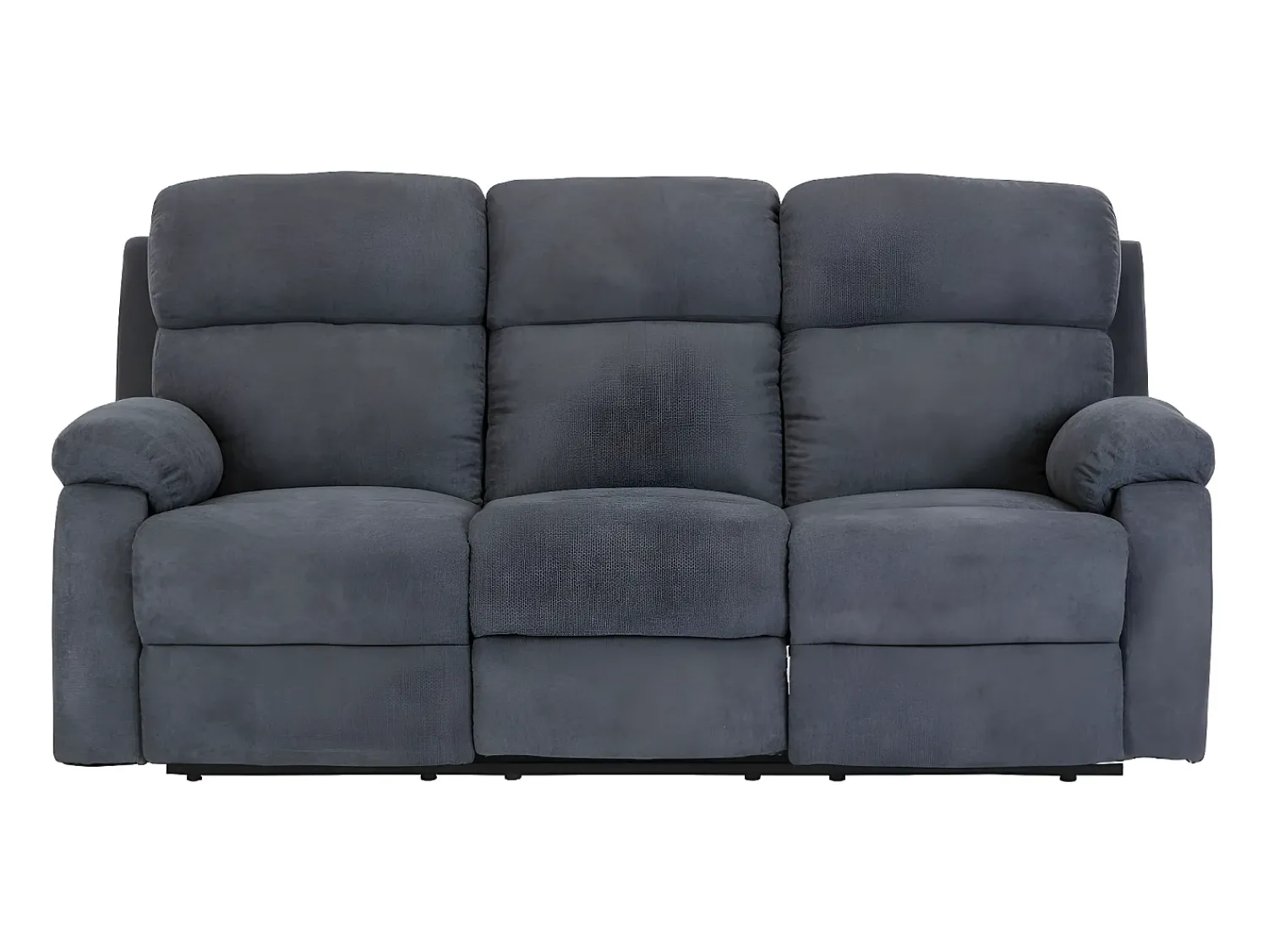 Sofá*Vente-unique Sofá de 3 lugares relax manual em tecido Antracite - TOLZANO Cinza antracite