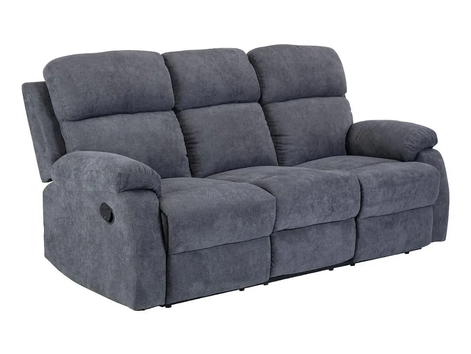 Sofá*Vente-unique Sofá de 3 lugares relax manual em tecido Antracite - TOLZANO Cinza antracite