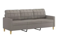 Sofá| Sofá de 3 lugares tecido 180 cm cinzento-acastanhado PT184787 Taupe