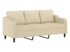 Clearance Sofá de 3 lugares tecido 180 cm cor PT276799 Creme