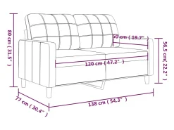 Sale vidaxl Sofá de 2 lugares tecido 120 cm Castanho