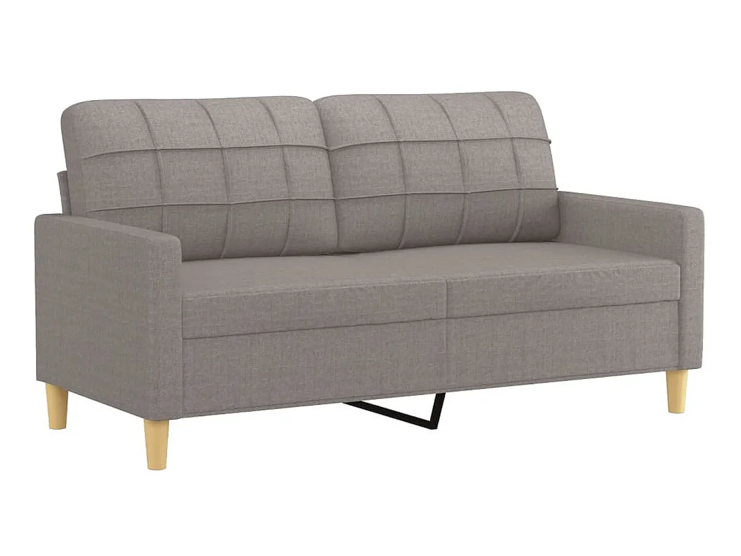 Sofá de 2 lugares tecido 140 cm cinzento-acastanhado PT854882^ Sofá
