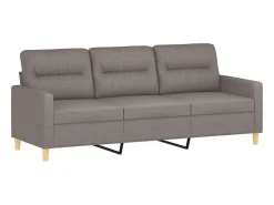 Sofá| Sofá de 3 lugares tecido 180 cm cinzento-acastanhado PT285158 Taupe
