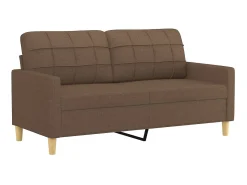New Sofá de 2 lugares tecido 140 cm PT778124 Castanho