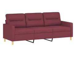 Sofá de 3 lugares tecido 180 cm tinto PT248881 Vermelho