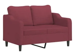 Sofá* Sofá de 2 lugares tecido 120 cm tinto PT909193 Vermelho