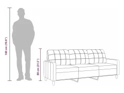 vidaxl Sofá de 3 lugares tecido 210 cm cinzento-acastanhado^ Sofá