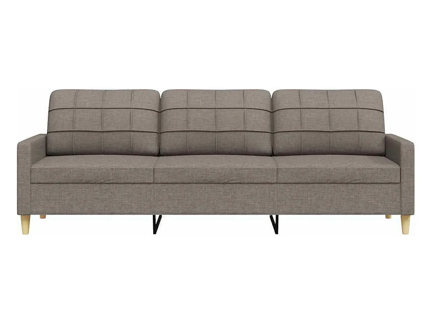 vidaxl Sofá de 3 lugares tecido 210 cm cinzento-acastanhado^ Sofá