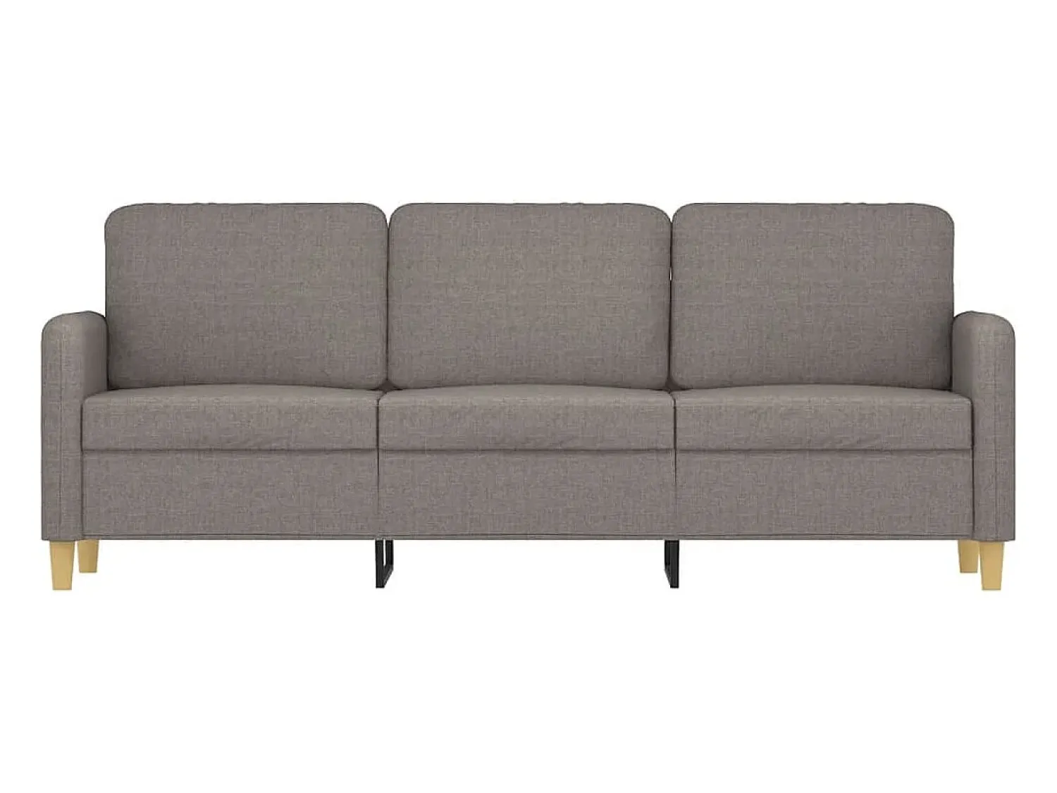 Sofá de 3 lugares tecido 180 cm cinzento-acastanhado PT739973^ Sofá