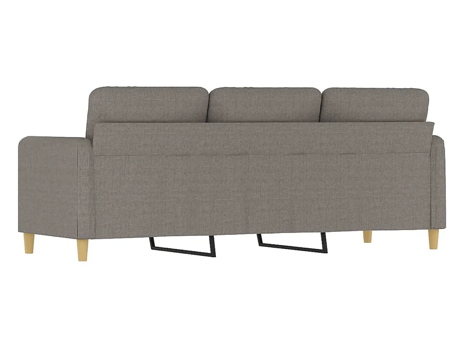 Sofá de 3 lugares tecido 180 cm cinzento-acastanhado PT739973^ Sofá