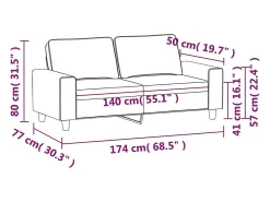 Sale vidaxl Sofá de 2 lugares tecido 140 cm cinzento-acastanhado Taupe