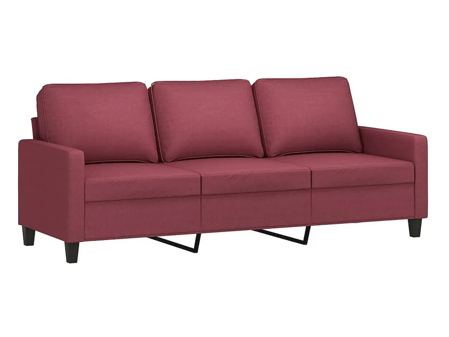 Sofá* Sofá de 3 lugares tecido 180 cm tinto PT509183 Vermelho