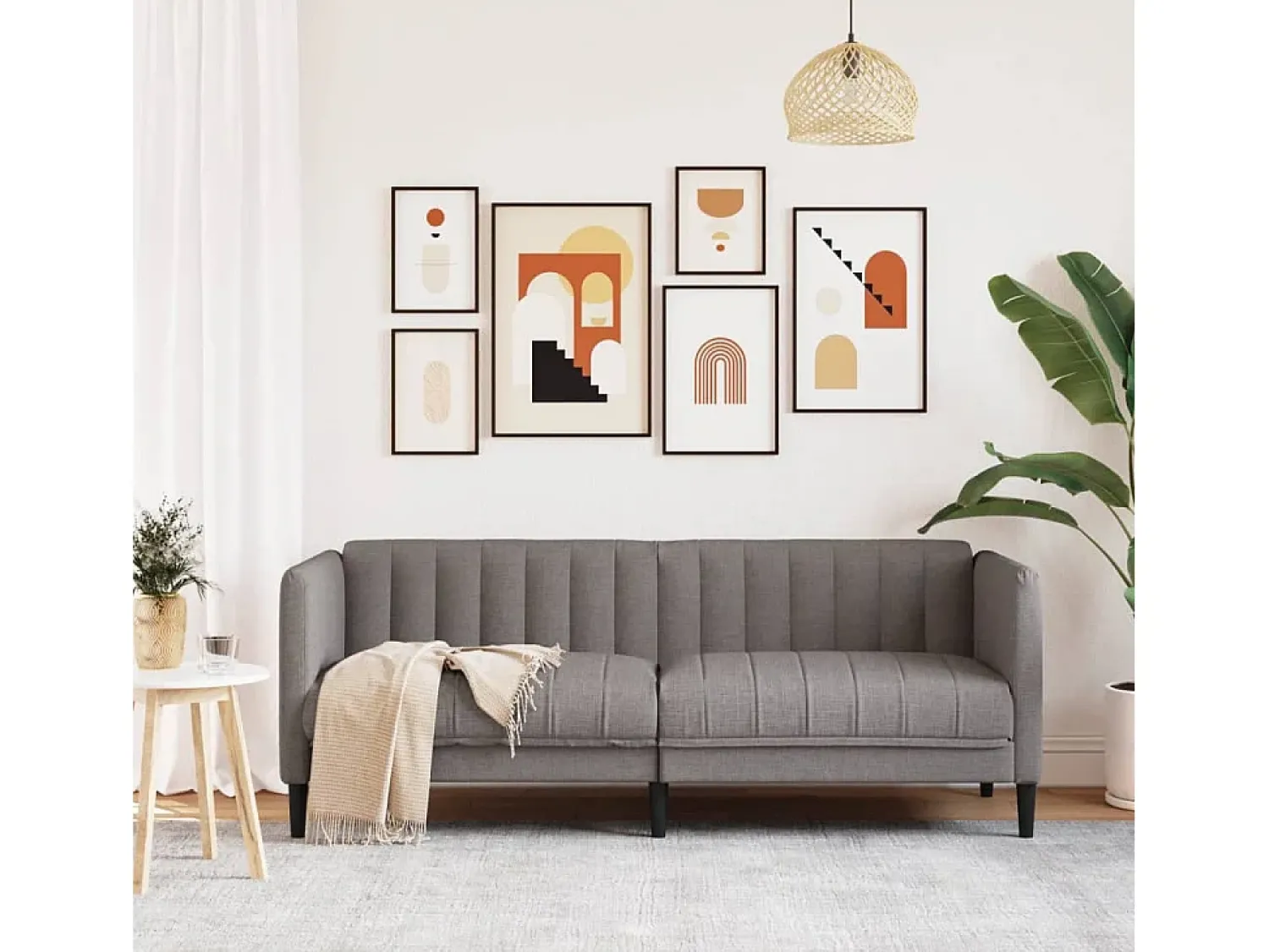 Sofá* Sofá de 2 lugares tecido cinzento-acastanhado PT328472 Taupe