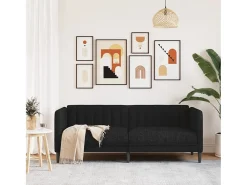 Clearance Sofá de 2 lugares tecido PT678151 Preto