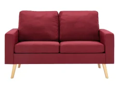 Sofá| Sofá de 2 lugares tecido tinto PT351006 Vermelho