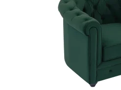 New Vente-unique Sofá de 3 lugares tecido veludo CHESTERFIELD Verde