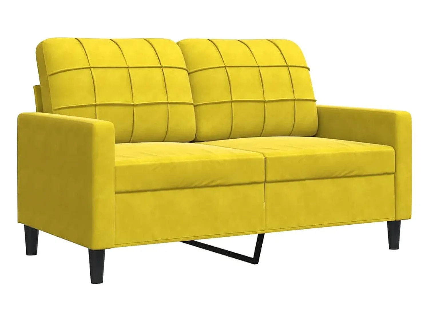 Sofá* Sofá de 2 lugares veludo 120 cm PT944760 Amarelo
