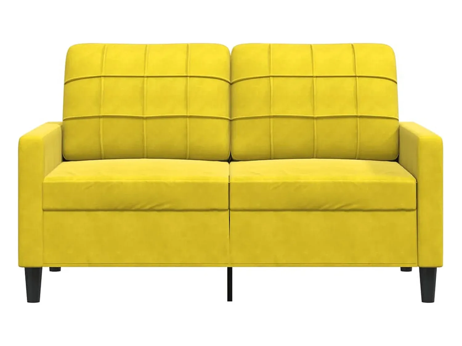 Sofá* Sofá de 2 lugares veludo 120 cm PT944760 Amarelo