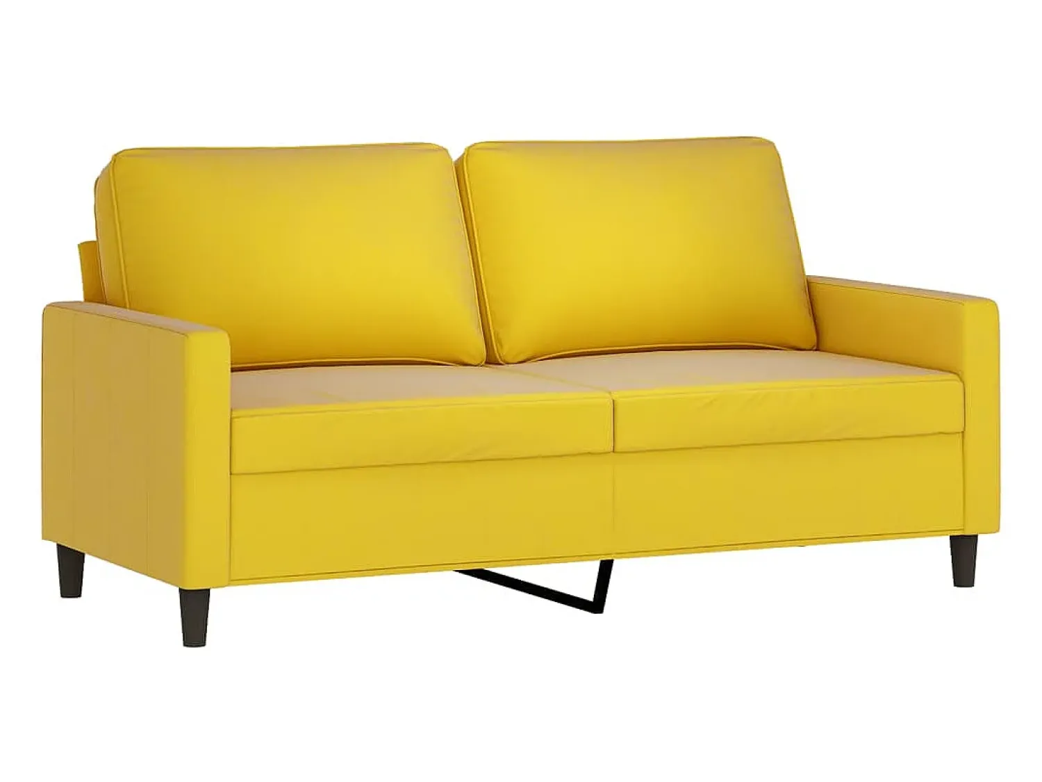 Sofá* Sofá de 2 lugares veludo 140 cm PT549085 Amarelo