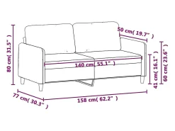 Sofá|vidaxl Sofá de 2 lugares veludo 140 cm Castanho