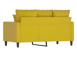 Sofá| Sofá de 2 lugares veludo 120 cm PT859382 Amarelo