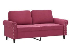 Sofá* Sofá de 2 lugares veludo 140 cm tinto PT629945 Vermelho