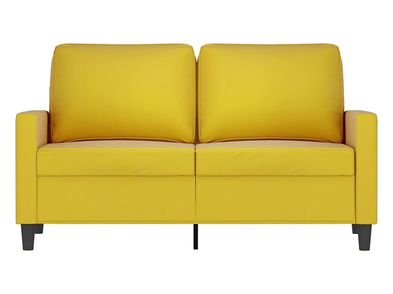 Sofá* Sofá de 2 lugares veludo 120 cm PT595980 Amarelo