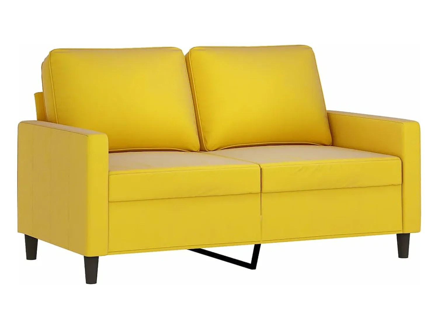 Sofá* Sofá de 2 lugares veludo 120 cm PT595980 Amarelo