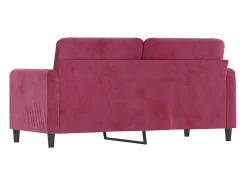 New Sofá de 2 lugares veludo 140 cm tinto PT639592 Vermelho