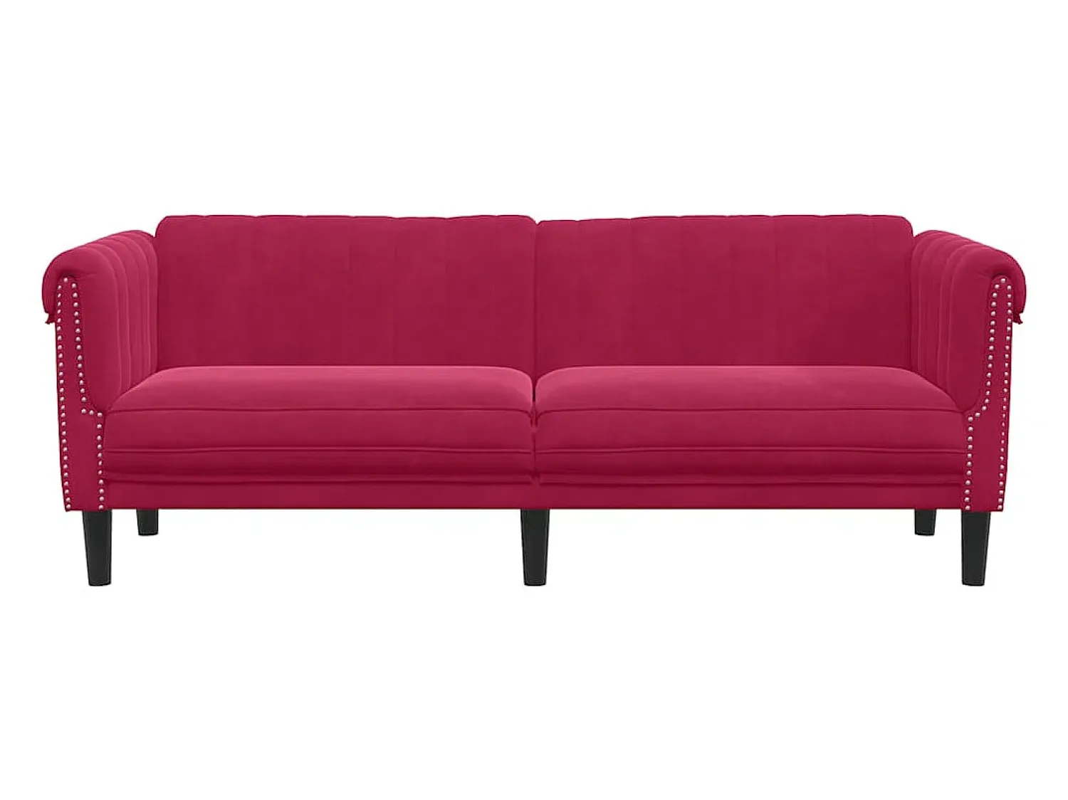 Sofá*vidaxl Sofá de 3 lugares veludo tinto Vermelho