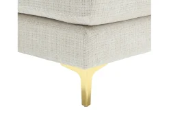 Hot DripeX Sofá de 4 -Sofá, em tecido de lagarta, moldura de madeira sólida, com travesseiros, 272x136x88cm, Bege