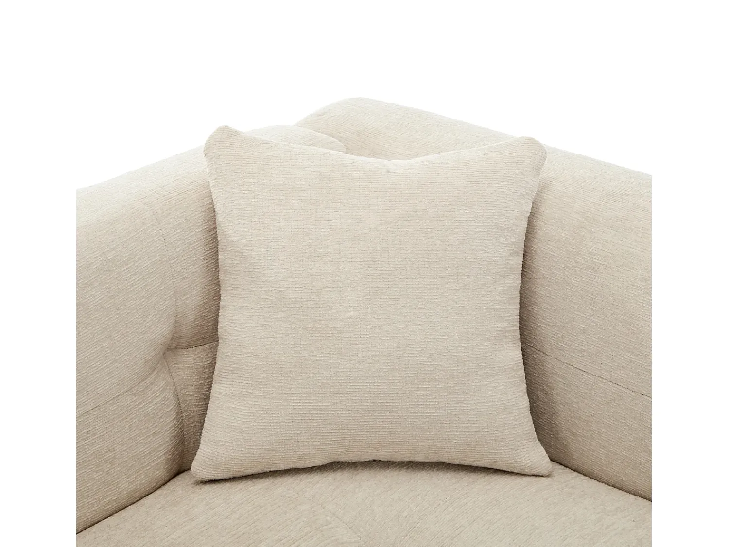 New ModernLuxe Sofá de canto 3 lugares - com armazenamento - puff removível - 2 almofadas - Bege