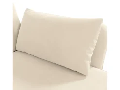 Sofá* Sofá de canto - Sofá de 3 lugares com encosto ajustável em 3 posições e bolsos laterais - veludo Bege