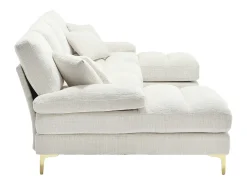 Sofá de canto - Sofá de 4 lugares com assento e almofadas - chenille - para sala de estar e quarto^ Sofá