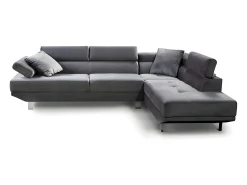 Sofá*Saldosystocks Sofá de Canto Chaise Longue Executive 262cm Cinza, Chaise Esquerda Cinzento