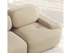 Sofá de canto com braços curvos - Sofá de 2 lugares com costas e almofadas decorativas - bombazine^ Sofá