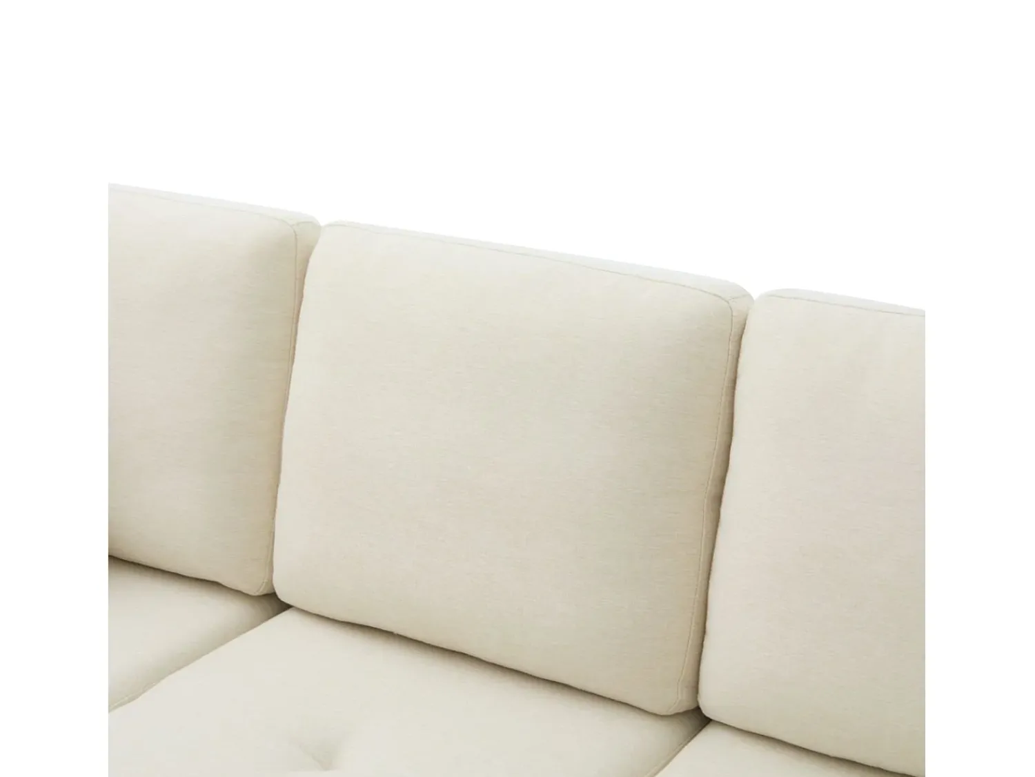 ModernLuxe Sofá de canto com chaise longue - 3 lugares - tecido de algodão e linho - Bege claro^ Sofá