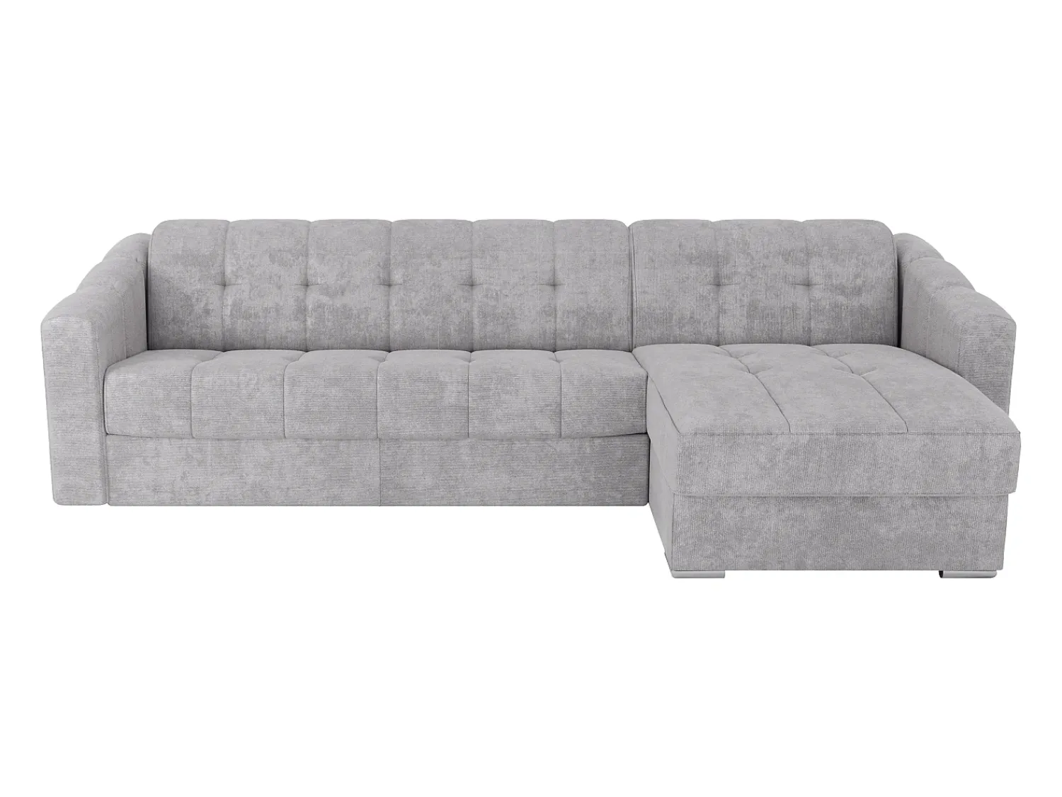 Sofá*Vente-unique Sofá de canto convertível abertura rápida tecido ripas - 140 cm - 14 cm DARIELO Cinzento claro