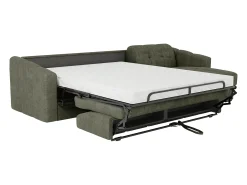 Sofá|Vente-unique Sofá de canto convertível abertura rápida tecido verde ripas largas - 140 cm - 14 cm DARIELO Caqui