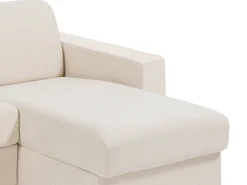 Sofá|Vente-unique Sofá de canto convertível abertura rápida em tecido ripas largas 160 cm - 14 cm - CALITO Bege