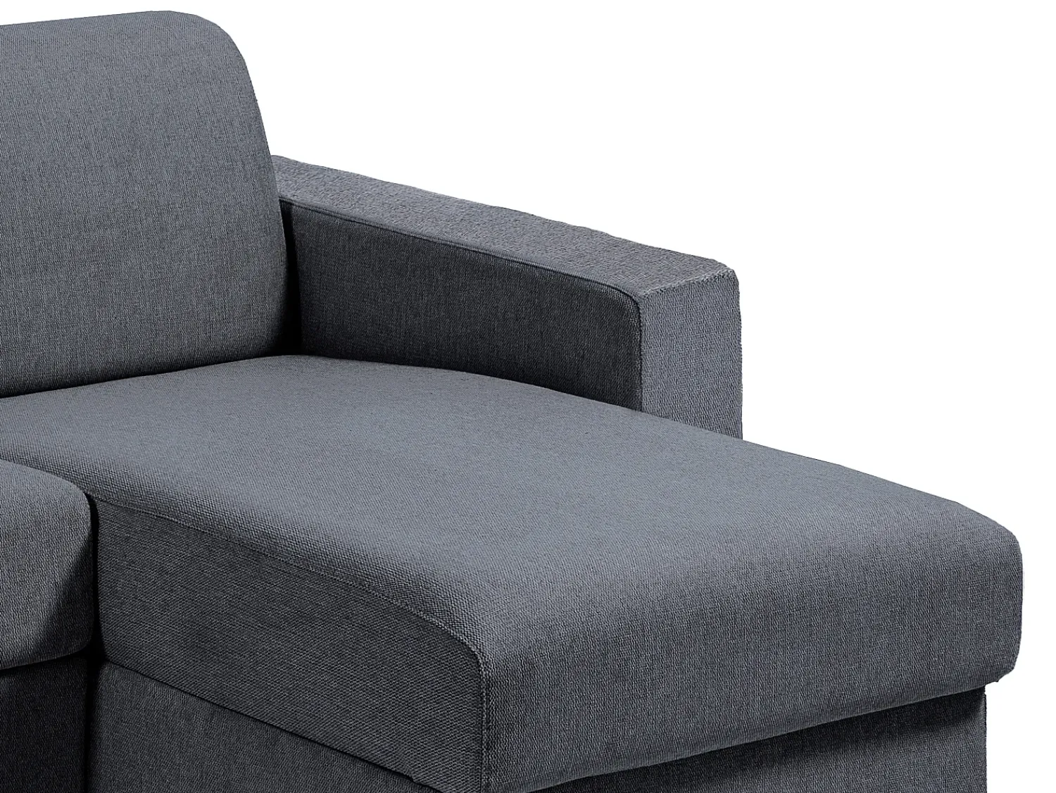 Sofá*Vente-unique Sofá de canto convertível abertura rápida em tecido cinzento antracite - 160 cm - 22 cm - CALITO Cinza antracite / Cinzento